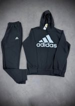 ست هودی و شلوار ورزشی آدیداس Adidas مدل کلاسیک  - رنگ مشکی-Adidas Big Logo Hoodie & Joggers Set – Black - Image 3