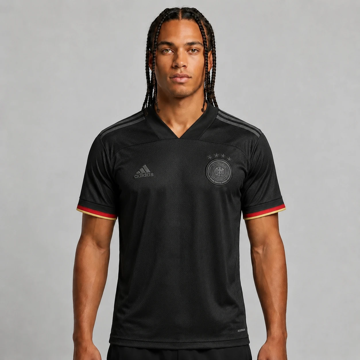 image (78) تیشرت ورزشی آلمان آدیداس نسخه مشکی Adidas Germany Black Jersey - Image 1
